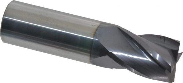 Hertel - 3/4", 1" LOC, 3/4" Shank Diam, 3" OAL, 4 Flute, Solid Carbide Square End Mill - Single End, AlTiN Finish, Spiral Flute, 30° Helix, Centercutting, Right Hand Cut, Right Hand Flute - Eagle Tool & Supply