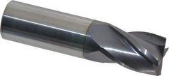 Hertel - 3/4", 1" LOC, 3/4" Shank Diam, 3" OAL, 4 Flute, Solid Carbide Square End Mill - Single End, AlTiN Finish, Spiral Flute, 30° Helix, Centercutting, Right Hand Cut, Right Hand Flute - Eagle Tool & Supply