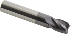 Hertel - 7/16", 5/8" LOC, 7/16" Shank Diam, 2-1/2" OAL, 4 Flute, Solid Carbide Square End Mill - Single End, AlTiN Finish, Spiral Flute, 30° Helix, Centercutting, Right Hand Cut, Right Hand Flute - Eagle Tool & Supply