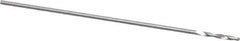 Hertel - 0.42mm 118° High Speed Steel Jobber Drill - Bright Finish, Spiral Flute, Straight Shank, 22mm OAL, Standard Point - Eagle Tool & Supply