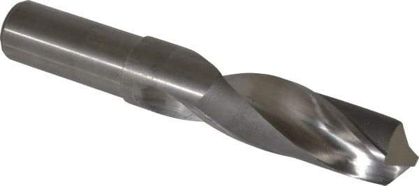 Hertel - 1-3/32" 118° High Speed Steel Screw Machine Drill Bit - Bright Finish, Right Hand Cut, 4" Flute Length, 6-3/8" OAL - Eagle Tool & Supply