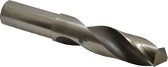 Hertel - 1-1/8" 118° High Speed Steel Screw Machine Drill Bit - Bright Finish, Right Hand Cut, 4" Flute Length, 6-3/8" OAL - Eagle Tool & Supply