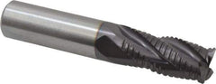 Guhring - 5/8" Diam, Fine Pitch, 1-1/4" LOC, 4 Flute Solid Carbide Roughing Square End Mill - FIREX Finish, 3-1/2" OAL, 5/8" Shank Diam, Single End, Centercutting - Eagle Tool & Supply