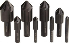 Hertel - 8 Piece, 1/4 to 1" Head Diam, 82° Included Angle, Countersink Set - Eagle Tool & Supply