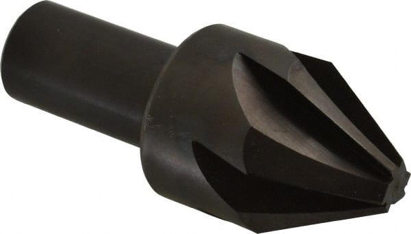 Hertel - 1-1/4" Head Diam, 3/4" Shank Diam, 6 Flute 60° High Speed Steel Countersink - Eagle Tool & Supply