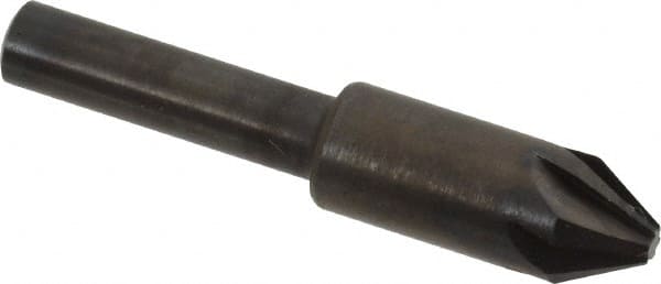 Hertel - 3/8" Head Diam, 1/4" Shank Diam, 6 Flute 60° High Speed Steel Countersink - Eagle Tool & Supply