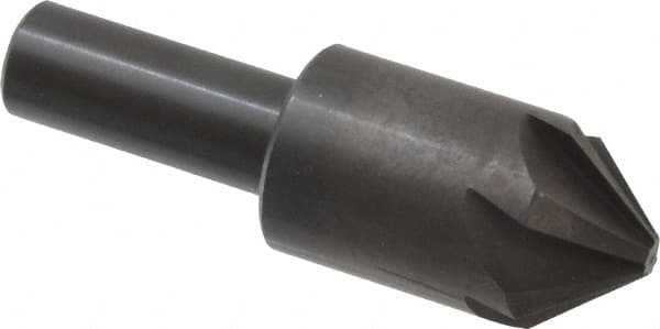 Hertel - 7/8" Head Diam, 1/2" Shank Diam, 6 Flute 82° High Speed Steel Countersink - Eagle Tool & Supply