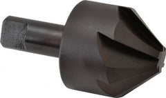 Hertel - 2" Head Diam, 1" Shank Diam, 6 Flute 82° High Speed Steel Countersink - Eagle Tool & Supply