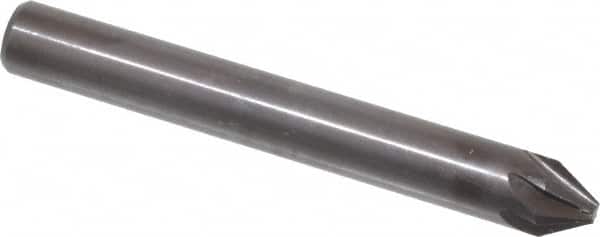 Hertel - 1/4" Head Diam, 1/4" Shank Diam, 6 Flute 60° High Speed Steel Countersink - Eagle Tool & Supply