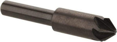 Hertel - 3/8" Head Diam, 1/4" Shank Diam, 6 Flute 82° High Speed Steel Countersink - 2" OAL, Straight Shank - Eagle Tool & Supply