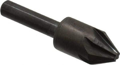 Hertel - 1/2" Head Diam, 1/4" Shank Diam, 6 Flute 60° High Speed Steel Countersink - 2" OAL, Straight Shank - Eagle Tool & Supply