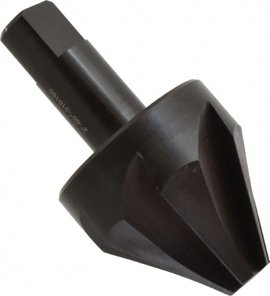 Hertel - 2" Head Diam, 1" Shank Diam, 6 Flute 60° High Speed Steel Countersink - Eagle Tool & Supply