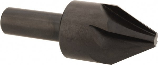 Hertel - 1" Head Diam, 1/2" Shank Diam, 6 Flute 60° High Speed Steel Countersink - Eagle Tool & Supply