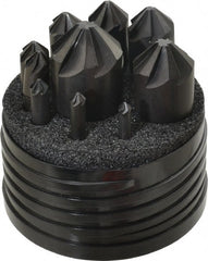 Hertel - 10 Piece, 1/4 to 1-1/2" Head Diam, 90° Included Angle, Countersink Set - Eagle Tool & Supply