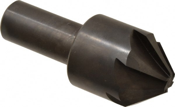 Hertel - 1-3/4" Head Diam, 1" Shank Diam, 6 Flute 82° High Speed Steel Countersink - Eagle Tool & Supply