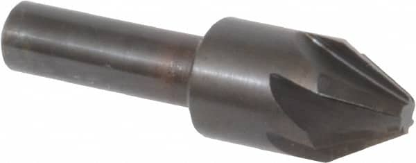 Hertel - 5/8" Head Diam, 3/8" Shank Diam, 6 Flute 60° High Speed Steel Countersink - Eagle Tool & Supply