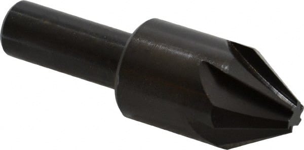 Hertel - 7/8" Head Diam, 1/2" Shank Diam, 6 Flute 60° High Speed Steel Countersink - Eagle Tool & Supply