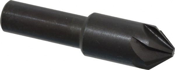 Hertel - 1/2" Head Diam, 3/8" Shank Diam, 6 Flute 82° High Speed Steel Countersink - Eagle Tool & Supply