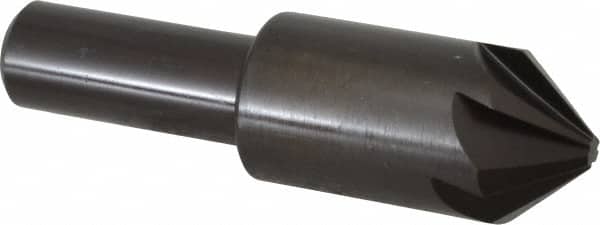 Hertel - 3/4" Head Diam, 1/2" Shank Diam, 6 Flute 82° High Speed Steel Countersink - Eagle Tool & Supply
