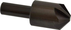 Hertel - 1" Head Diam, 1/2" Shank Diam, 6 Flute 100° High Speed Steel Countersink - 2-3/4" OAL, Straight Shank - Eagle Tool & Supply