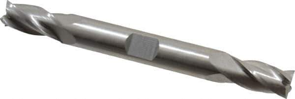 Hertel - 9mm, 3/4" LOC, 3/8" Shank Diam, 3-1/2" OAL, 4 Flute, Cobalt Square End Mill - Double End, Uncoated - Eagle Tool & Supply