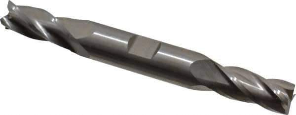 Hertel - 11mm, 1" LOC, 1/2" Shank Diam, 4-1/8" OAL, 4 Flute, High Speed Steel Square End Mill - Double End, Uncoated - Eagle Tool & Supply