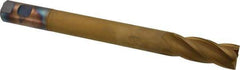 Hertel - 1", 2-1/2" LOC, 1" Shank Diam, 10-1/4" OAL, 4 Flute, High Speed Steel Square End Mill - Single End, TiN Finish, Centercutting, Right Hand Cut - Eagle Tool & Supply