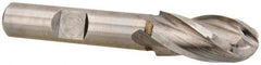 Hertel - 12mm Diam, 1" LOC, 4 Flute Cobalt Ball End Mill - Uncoated, Single End, 2-11/16" OAL, 3/8" Shank Diam - Eagle Tool & Supply