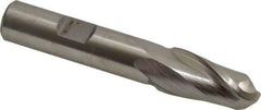 Hertel - 14mm Diam, 1-1/8" LOC, 2 Flute Cobalt Ball End Mill - Uncoated, Single End, 3-1/8" OAL, 1/2" Shank Diam - Eagle Tool & Supply