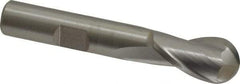Hertel - 12mm Diam, 13/16" LOC, 2 Flute Cobalt Ball End Mill - Uncoated, Single End, 2-1/2" OAL, 3/8" Shank Diam - Eagle Tool & Supply