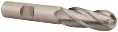Hertel - 14mm Diam, 1-3/8" LOC, 4 Flute Cobalt Ball End Mill - Uncoated, Single End, 3-3/8" OAL, 1/2" Shank Diam - Eagle Tool & Supply