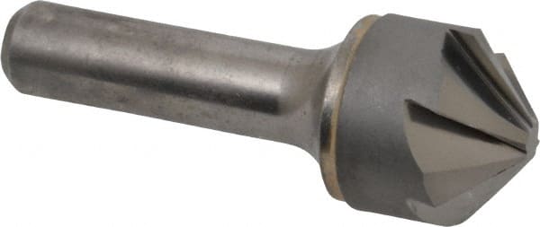 Hertel - 1" Head Diam, 1/2" Shank Diam, 6 Flute 100° Solid Carbide Countersink - Eagle Tool & Supply