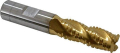 Hertel - 5/8" Diam, 1-5/8" LOC, 4 Flute Cobalt Roughing & Finishing Square End Mill - TiN Finish, 3-3/4" OAL, 5/8" Shank Diam, Weldon Shank, Centercutting - Eagle Tool & Supply