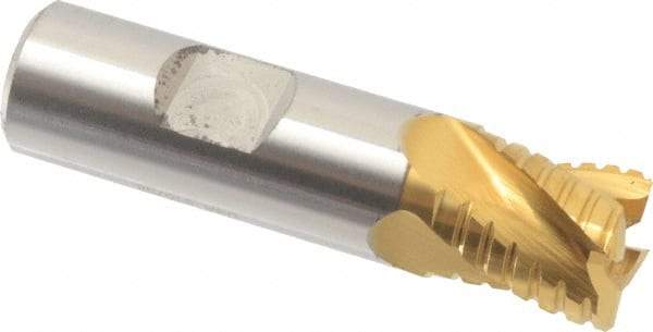 Hertel - 3/4" Diam, 3/4" LOC, 4 Flute Cobalt Roughing & Finishing Square End Mill - TiN Finish, 3" OAL, 3/4" Shank Diam, Weldon Shank - Eagle Tool & Supply
