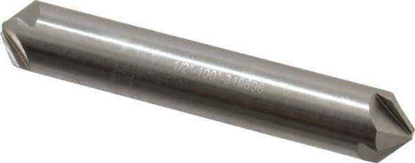 Hertel - 1/2" Head Diam, 1/2" Shank Diam, 4 Flute 100° High Speed Steel Countersink - 3" OAL, Straight Shank - Eagle Tool & Supply