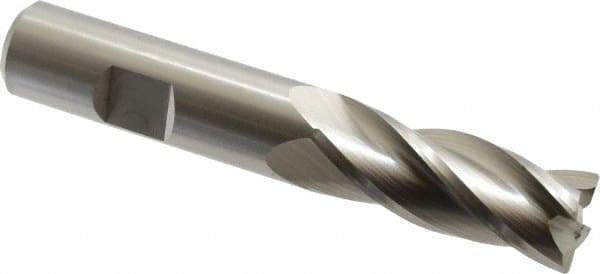 Hertel - 5/8", 4 Flute, Cobalt, 0.03" Corner Radius End Mill - 3-3/4" OAL, Right Hand Flute, 1-5/8" LOC, Right Hand Cut - Eagle Tool & Supply