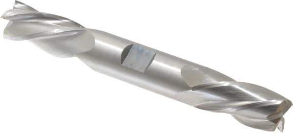 Hertel - 3/4", 1-5/8" LOC, 3/4" Shank Diam, 5-5/8" OAL, 4 Flute, Cobalt Square End Mill - Double End, Uncoated, Left Hand Cut, Left Hand Flute - Eagle Tool & Supply