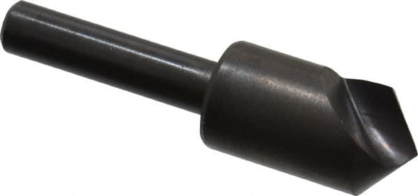 Hertel - 1/2" Head Diam, 1/4" Shank Diam, 1 Flute 100° High Speed Steel Countersink - Eagle Tool & Supply