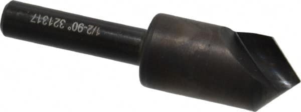 Hertel - 1/2" Head Diam, 1/4" Shank Diam, 1 Flute 90° High Speed Steel Countersink - Eagle Tool & Supply