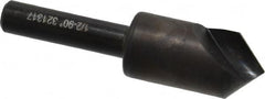 Hertel - 1/2" Head Diam, 1/4" Shank Diam, 1 Flute 90° High Speed Steel Countersink - Eagle Tool & Supply