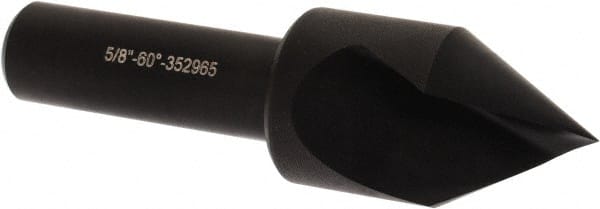 Hertel - 5/8" Head Diam, 3/8" Shank Diam, 1 Flute 60° High Speed Steel Countersink - Eagle Tool & Supply