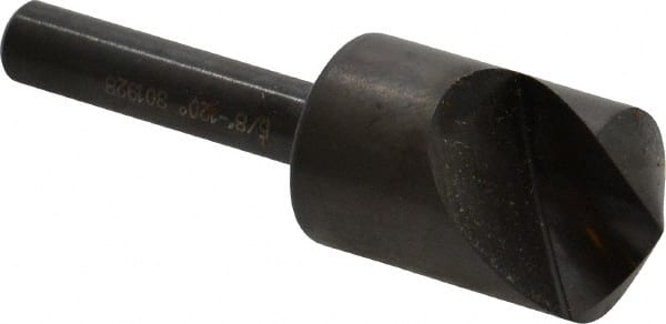 Hertel - 5/8" Head Diam, 1/4" Shank Diam, 1 Flute 120° High Speed Steel Countersink - Eagle Tool & Supply