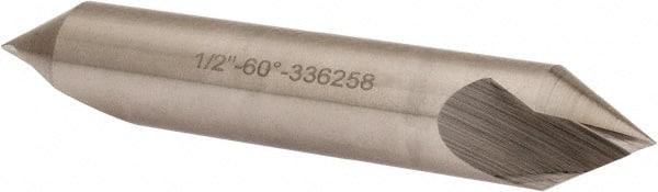 Hertel - 1/2" Head Diam, 1/2" Shank Diam, 1 Flute 60° High Speed Steel Countersink - Eagle Tool & Supply