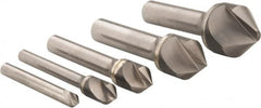 Hertel - 5 Piece, 1/4 to 1" Head Diam, 82° Included Angle, Countersink Set - Eagle Tool & Supply