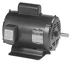 Baldor - 1-1/2 Max hp, 1,725 Max RPM, Electric AC DC Motor - 115, 208, 230 V Input, Single Phase, 145T Frame - Eagle Tool & Supply