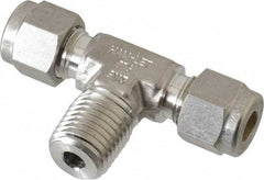 Ham-Let - 1/4" OD, Grade 316Stainless Steel Male Branch Tee - Comp x Comp x MNPT Ends - Eagle Tool & Supply