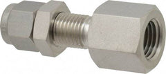 Ham-Let - 1/4" OD, Grade 316Stainless Steel Bulkhead Female Connector - Comp x FNPT Ends - Eagle Tool & Supply