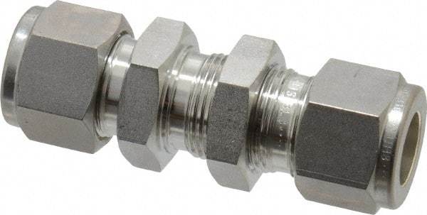 Ham-Let - 1/2" OD, Grade 316Stainless Steel Bulkhead Union - Comp x Comp Ends - Eagle Tool & Supply