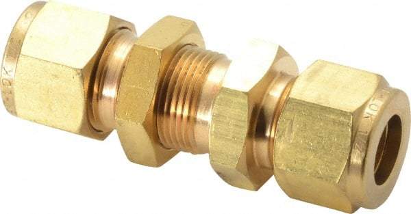 Ham-Let - 1/2" OD, Brass Bulkhead Union - Comp x Comp Ends - Eagle Tool & Supply