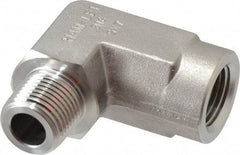 Ham-Let - 3/8" Grade 316 Stainless Steel Pipe 90° Street Elbow - FNPT x MNPT End Connections, 5,000 psi - Eagle Tool & Supply